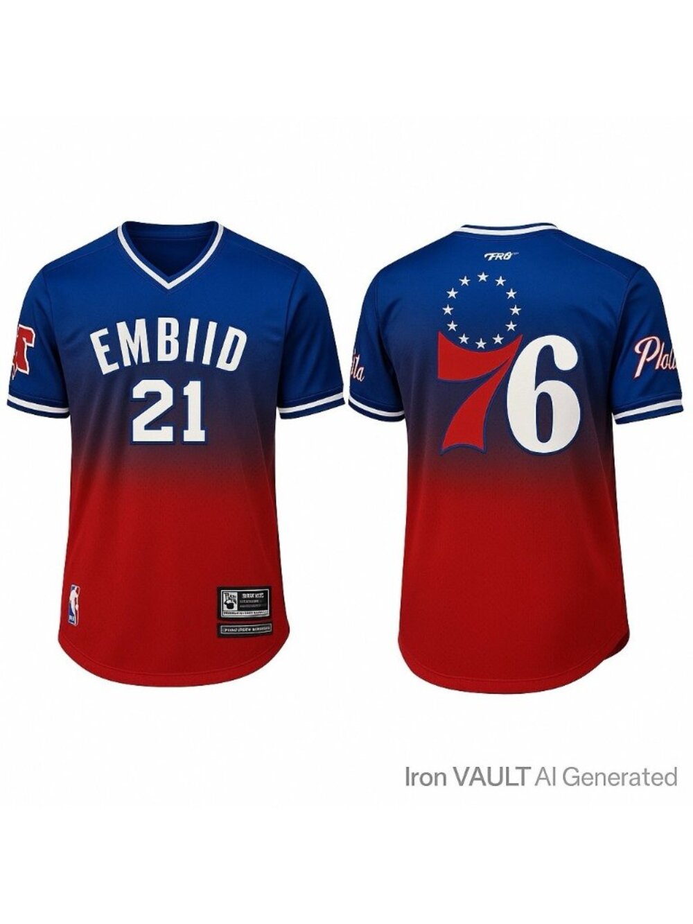 Joel Embiid Philadelphia 76ers Ombré Jersey 2XL Pro Standard Gradient NBA